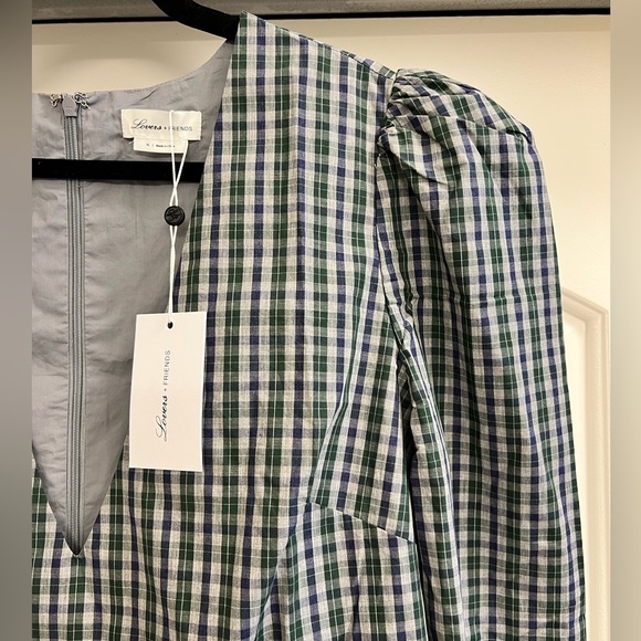 NWT Lovers + Friends  Reyes Plaid Puff Sleeve Mini Dress - Picture 5 of 10